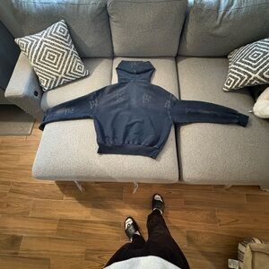 Palm Angels Navy Zip-Up Sweater